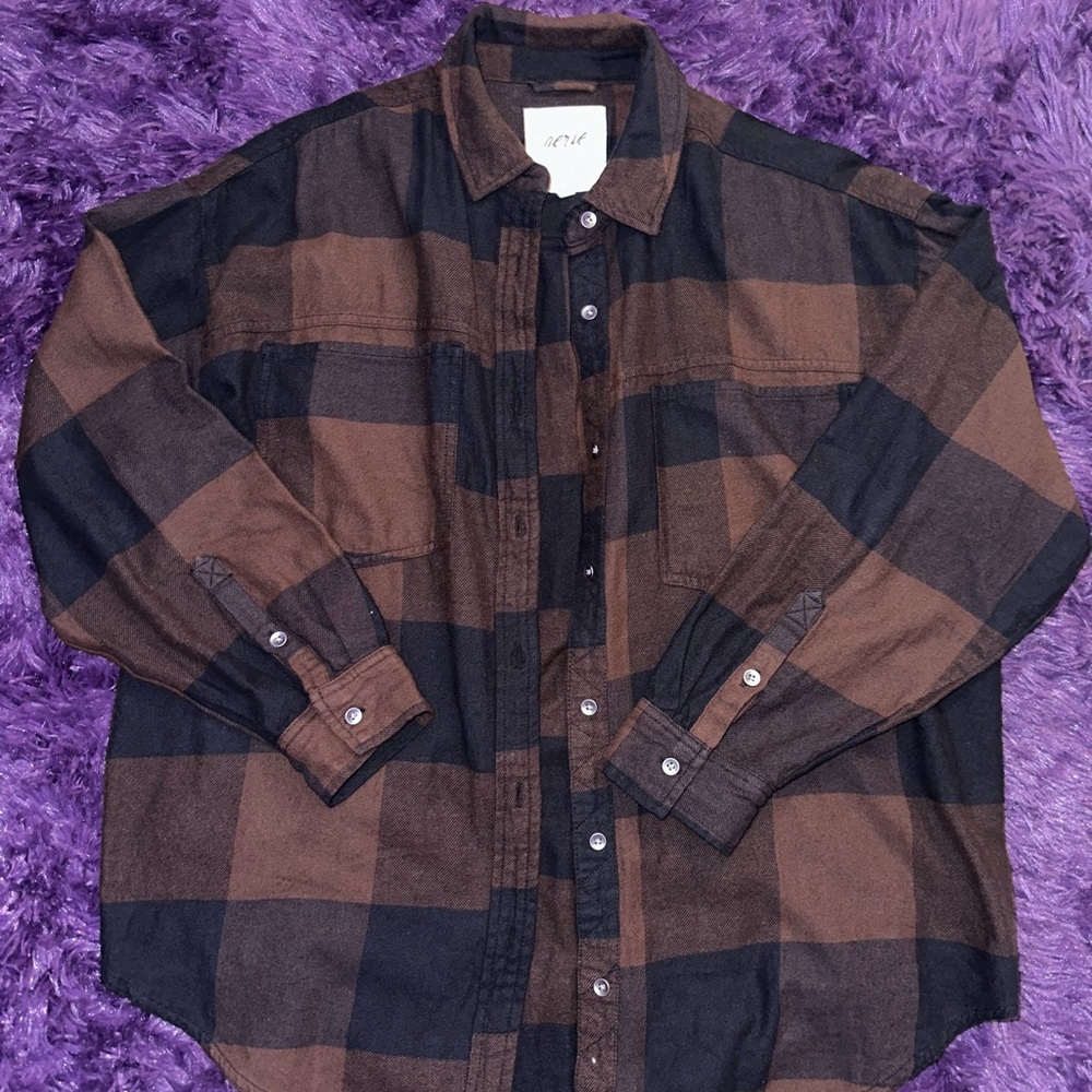 Aerie Brown & Black Flannel